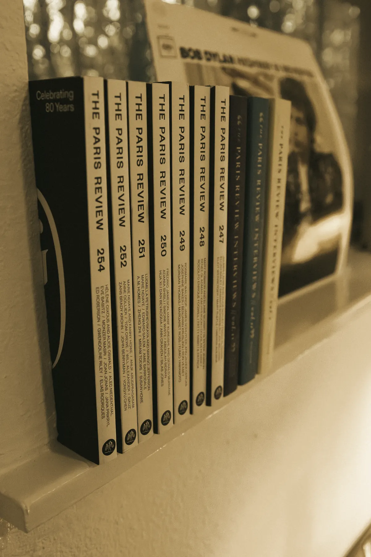 A shelf of Paris Review editions